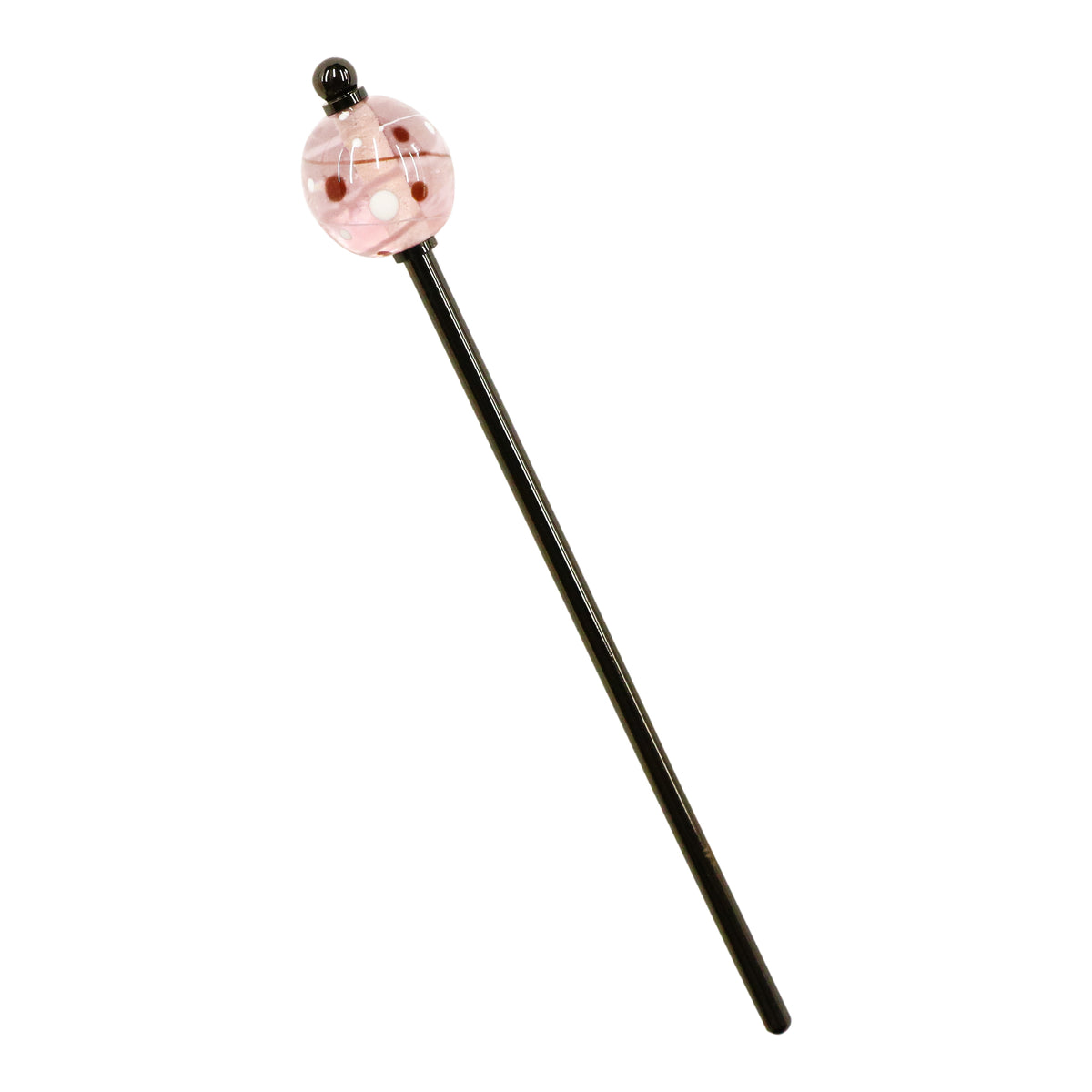 透かしヨーヨーとんぼ玉簪-桃｜普段使いの簪・ヘアアクセサリー