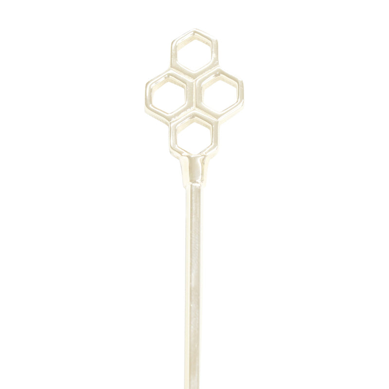 ichirinかんざし【Geometry】-silver-honeycomb（ichirinかんざし【幾何学立体】-シルバー-蜂の巣）
