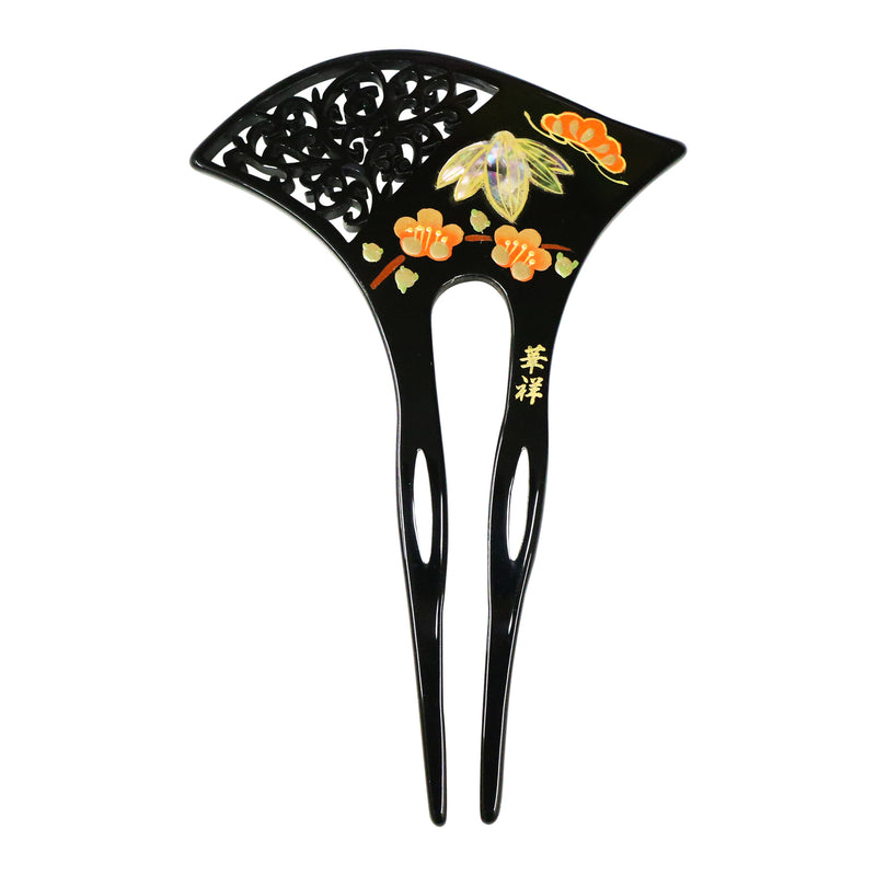 内容変更あり】流水sexy黒金ラメ扇子簪☆カサブランカ3☆金襴黒扇子