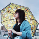 和柄テキスタイル三つ折りたたみ傘-彩色硝子／蜂蜜(わがらてきすたいるみつおりたたみがさ-さいしきがらす／はちみつ)