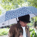 和柄テキスタイル三つ折りたたみ傘-新奇小紋／揺蕩薄煙(わがらてきすたいるみつおりたたみがさ-しんきこもん／ようとううすけむり)