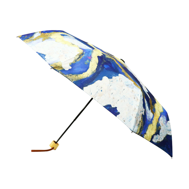 和柄テキスタイル 三つ折り畳み傘‐心象百景 月を思う君(わがらてきすたいる みつ折りたたみ傘-つきをおもうきみ)