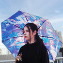 和柄テキスタイル 三つ折り畳み傘‐心象百景／午前0時の霹靂(わがらてきすたいる みつ折りたたみ傘-しんしょうひゃっけい／ごぜんれいじのへきれき)