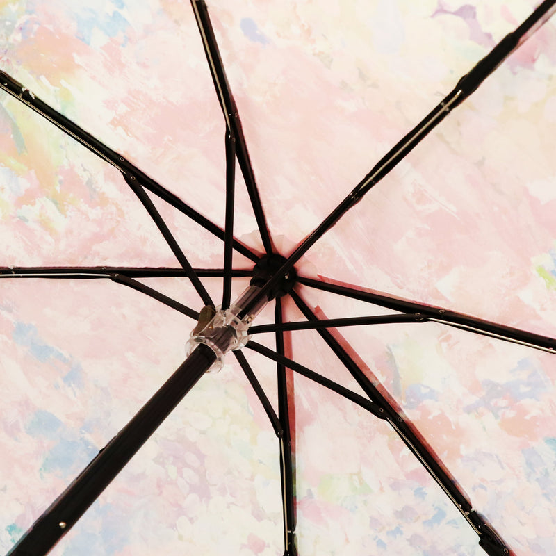 和柄テキスタイル 三つ折り畳み傘‐心象百景 朝露の期待(わがらてきすたいる みつ折りたたみ傘-あさつゆのきたい)