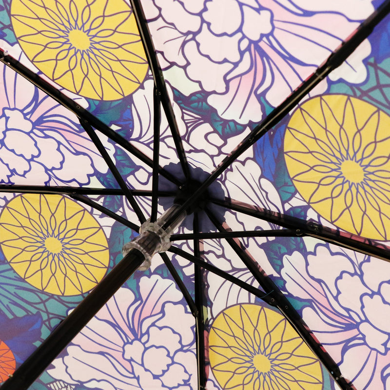 和柄テキスタイル 三つ折り畳み傘‐絢爛和皿-五彩(わがらてきすたいる みつ折りたたみ傘-けんらんわざら-ごさい)