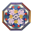 和柄テキスタイル 三つ折り畳み傘‐絢爛和皿／五彩(わがらてきすたいる みつ折りたたみ傘-けんらんわざら／ごさい)