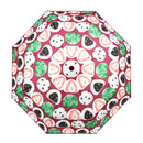 Japanese Textile Tri-Fold Umbrella, Four-Color Daifuku - Azuki Beans