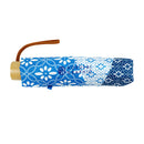 和柄ﾃｷｽﾀｲﾙ 三つ折り畳み傘 お手玉-青(わがらてきすたいる みつおりたたみかおてだま-あお-)