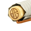 和柄ﾃｷｽﾀｲﾙ 三つ折り畳み傘 しめ縄-薄茶(わがらてきすたいる みつおりかさ しめなわ-うすちゃ-)