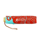 和柄ﾃｷｽﾀｲﾙ 三つ折り畳み傘 蝶車-花緑青(わがらてきすたいる みつおりたたみかさ ちょうしゃ-はなろくしょう-)