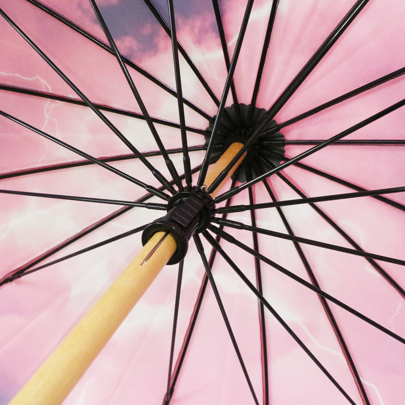 和柄ﾃｷｽﾀｲﾙ 16本長傘-雷雲-(わがらてきすたいるじゅうろっぽんながかさ -らいうん-)