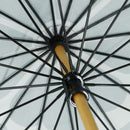 天然竹16本長傘 丸に木瓜-灰青(てんねんたけじゅうろっぽんながかさ まるにもっこう-はいせい-)