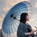 富嶽蛇の目24本長傘-東都浅草本願寺(ほくさいじゃのめふうわがさ-とうとあさくさほんがんじ)