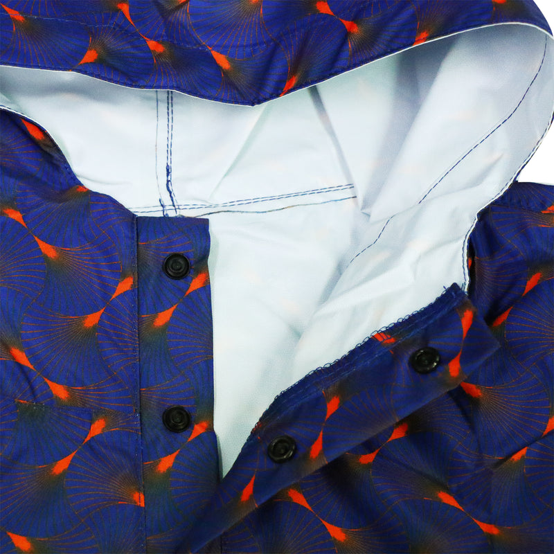 和柄テキスタイル 雨合羽-扇(わがらてきすとたいる あまがっぱ-おうぎ-)