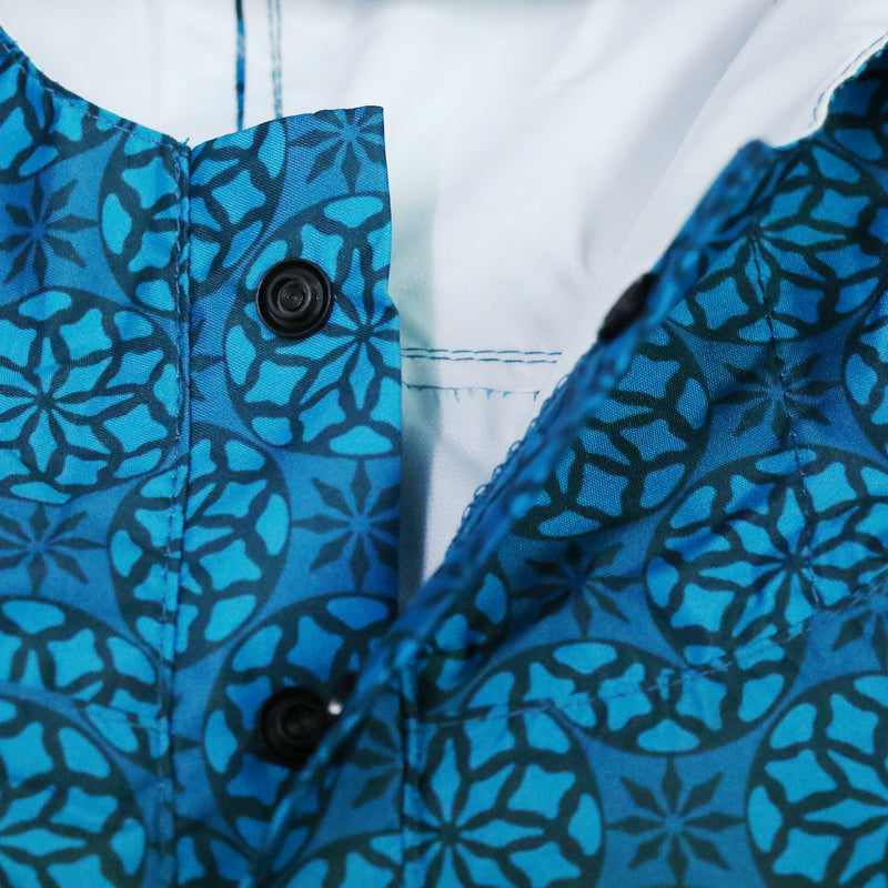 和柄テキスタイル 雨合羽-蓮七宝(わがらてきすとたいる あまがっぱ-はすしっぽう-)