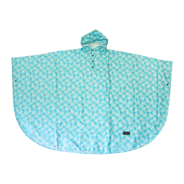 和柄テキスタイル 雨合羽-サバトラ白猫(わがらてきすとたいる あまがっぱ-さばとら-)