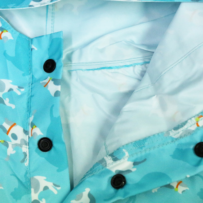 和柄テキスタイル 雨合羽-サバトラ白猫(わがらてきすとたいる あまがっぱ-さばとら-)