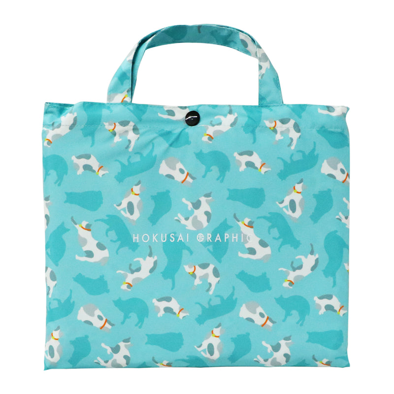 和柄テキスタイル 雨合羽-サバトラ白猫(わがらてきすとたいる あまがっぱ-さばとら-)