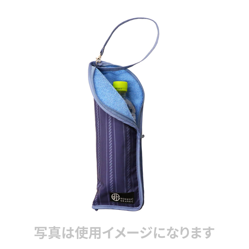 【新型】和柄テキスタイル 折り畳み傘袋-しめ縄／藍(わがらてきすたいる 折りたたみ傘ケース-しめなわ／あい)