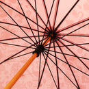 和柄テキスタイル 極 16本長傘- 唐傘小僧／紅梅(わがらてきすたいる きわみ 16ぽんほねなががさ‐からかさこぞう／こうばい)