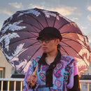 和柄テキスタイル 極 16本長傘-八咫烏／白翼(わがらてきすたいる きわみ 16ぽんほねなががさ‐やたがらす／はくよく)