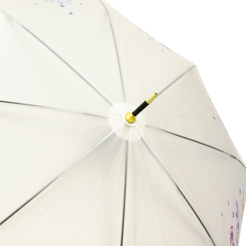 極 和柄透明傘-海月色彩水墨(きわみ わがらビニール傘-くらげしきさいすいぼく)