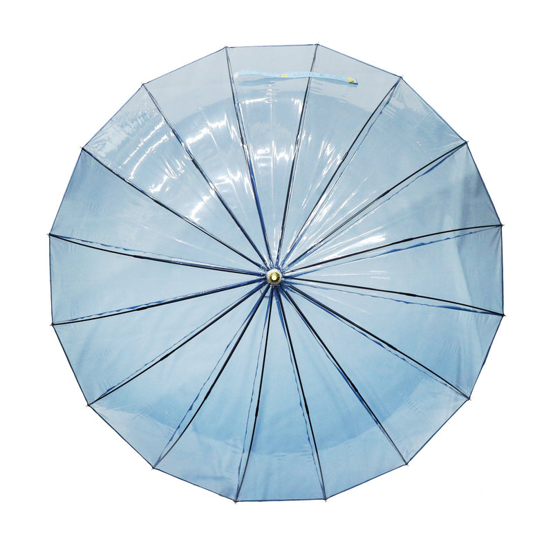 極 16本骨透明傘-藍(きわみ 16ぽんほねビニール傘-あい)