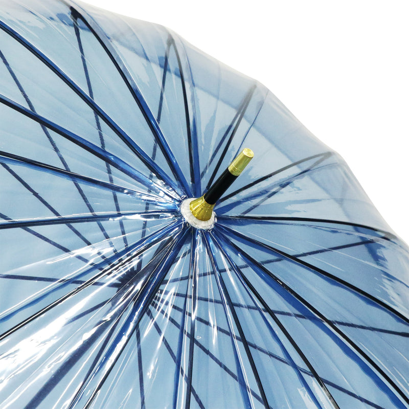 極 16本骨透明傘-藍(きわみ 16ぽんほねビニール傘-あい)