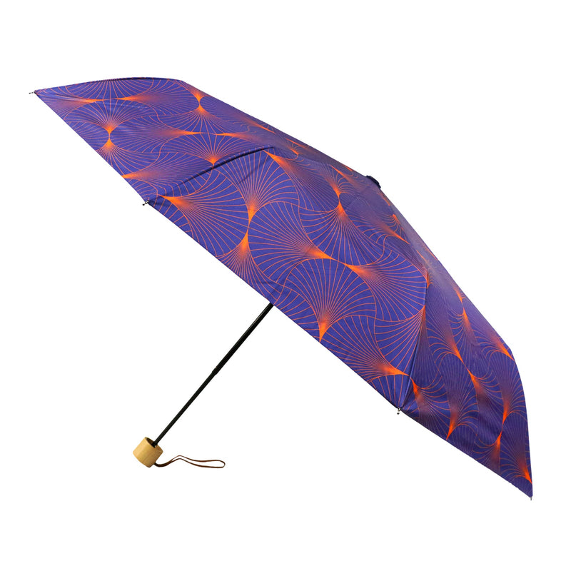 和柄テキスタイル 三つ折り畳み日傘‐扇-暁天(わがらてきすたいる みつ折りたたみ日傘-おうぎ-ぎょうてん)