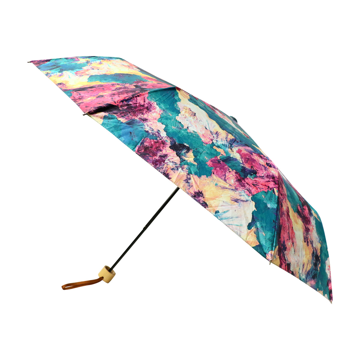 和柄テキスタイル 三つ折り畳み遮光日傘‐心象百景／天鏡に花