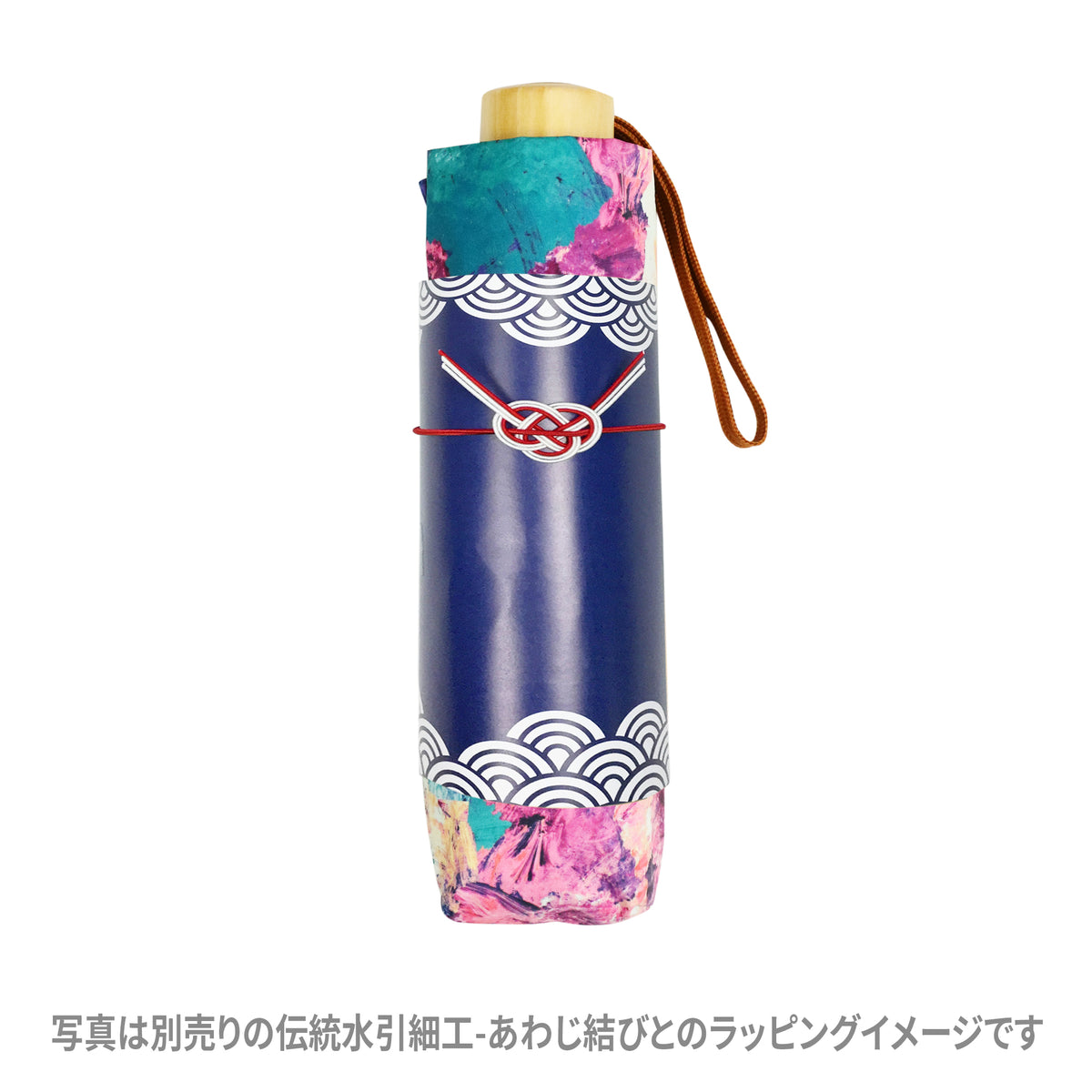 和柄テキスタイル 三つ折り畳み遮光日傘‐心象百景／天鏡に花