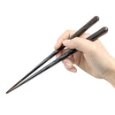 〔万作セレクト〕若狭塗 黒檀螺旋彫箸（わかさぬり こくたんらでんぼりはし)