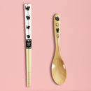 【猫まっしぐらセレクト】animals zoo chopsticks 猫の箸・スプーンセット-黒猫