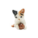 〔万作セレクト〕大陸焼 箸置き-三毛子猫（たいりくやき はしおき-みけこねこ)