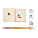 瓦型京焼・清水焼箸置き-月下美人（かわらがたきょうやき・きよみずやきはしおき-げっかびじん)