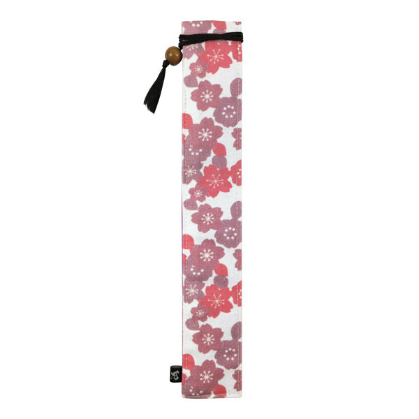 独創和柄長型箸袋-舞桜-桃（どくそうわがらなががたはしぶくろ-まいざくら-もも)