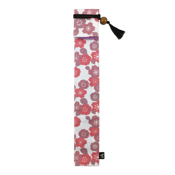 独創和柄長型箸袋-舞桜-桃（どくそうわがらなががたはしぶくろ-まいざくら-もも)
