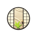 珪藻土コースター-丸窓-枯山水（けいそうどこーすたーまるまど-かれさんすい)