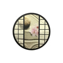 珪藻土コースター-丸窓-枯山水と桜（けいそうどこーすたー-まるまど-かれさんすいとさくら)