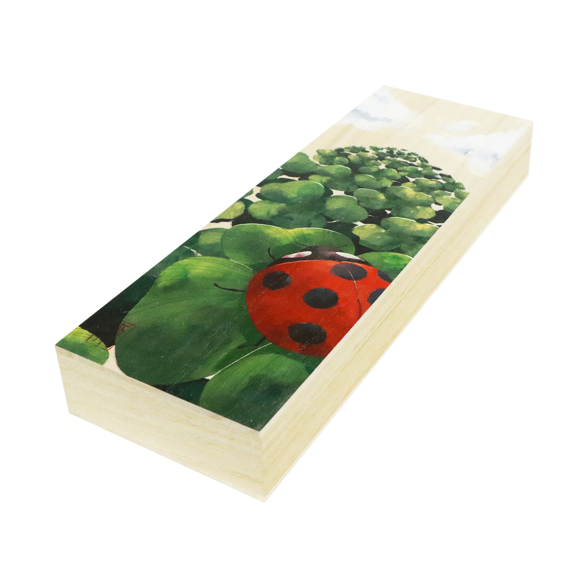 桐箱　260×260×305 Decorative Paulownia Wood Box (Medium) - Ladybug and Clover