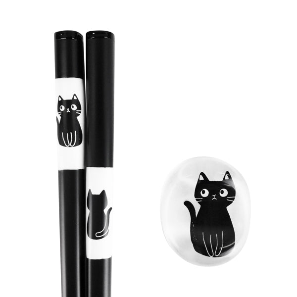 猫まっしぐらセレクト】animals zoo chopsticks 猫の箸と箸置きの