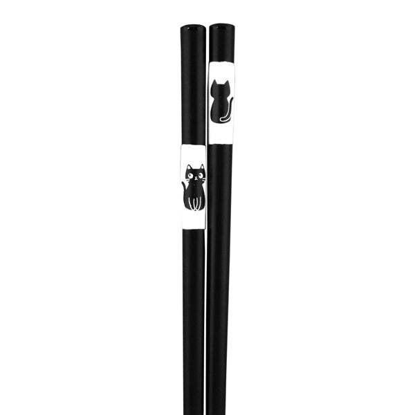 【猫まっしぐらセレクト】animals zoo chopsticks 食洗機対応・猫のとんぼ玉箸-黒猫・23cm
