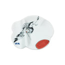 波佐見焼　手書き 花型箸置き小皿-鶴（はさみやき　てがき はながたはしおきこざら-つる)