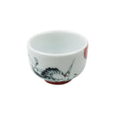 波佐見焼　手書き お猪口-鶴（はさみやき　てがき おちょこ-つる)