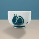 波佐見焼　手書き お猪口-猫（はさみやき　てがき おちょこ-ねこ)