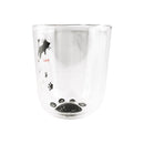 【猫まっしぐらセレクト】ASHIATO Sサイズ・猫の耐熱二層グラス-にゃんこの足あと