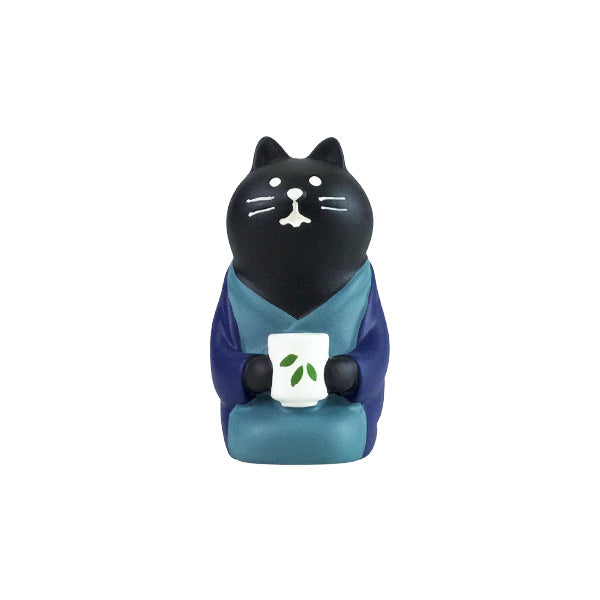 猫まっしぐらセレクト】concombre 旅猫・猫のミニフィギュア-日本茶|猫