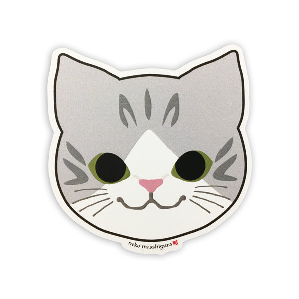 ねこまっしぐら様 猫まっしぐら特製ステッカー 猫の顔（ねこまっしぐらとくせいす