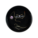 猫まっしぐら特製豆皿 丸型 黒猫/白猫（ねこましぐっらとくせいまめざら まるがた　くろねこ/しろねこ）