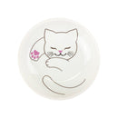 猫まっしぐら特製豆皿 丸型 黒猫/白猫（ねこましぐっらとくせいまめざら まるがた　くろねこ/しろねこ）